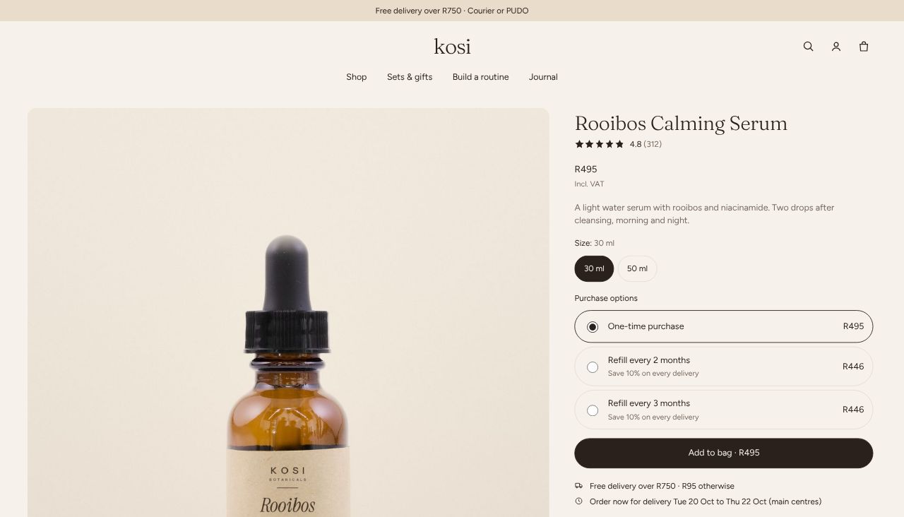 Sell the full routine in the Balm Shopify theme