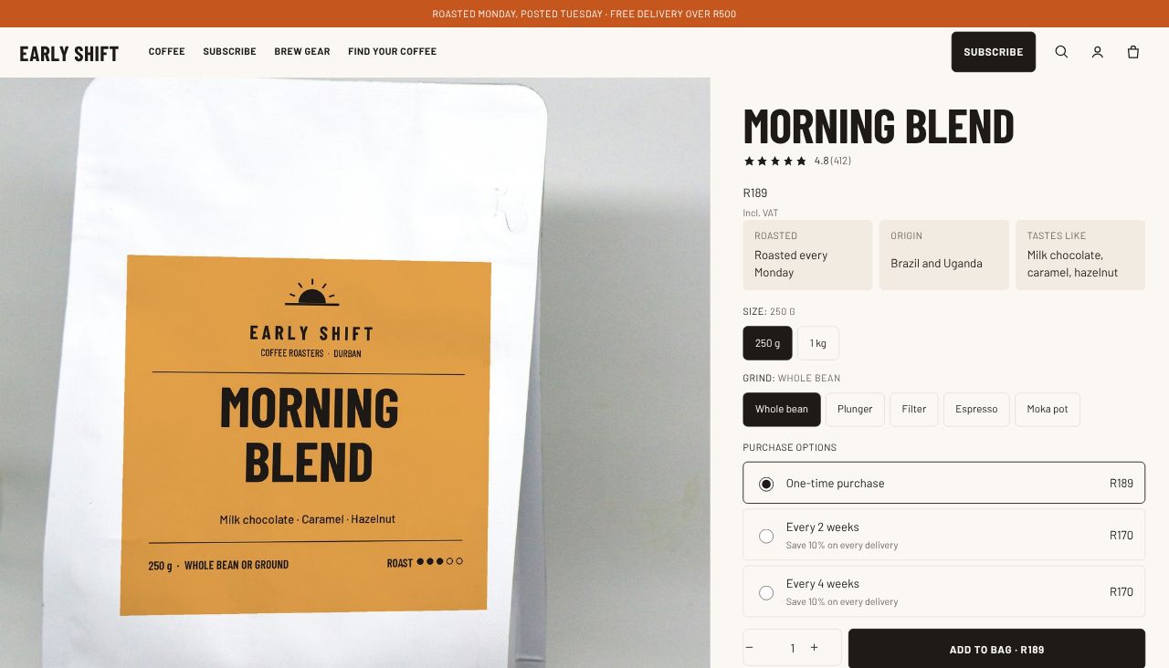 A product finder in the Batch Shopify theme