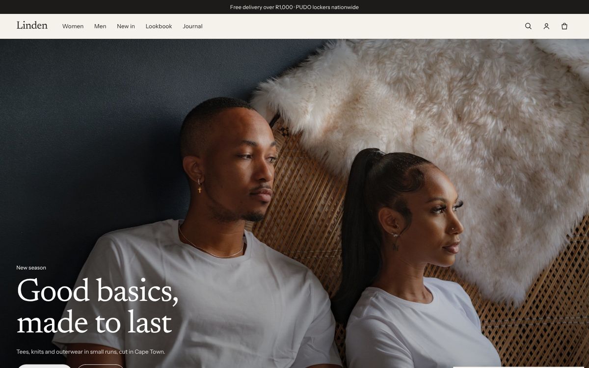 The Seam Shopify theme for clothing brands on a laptop